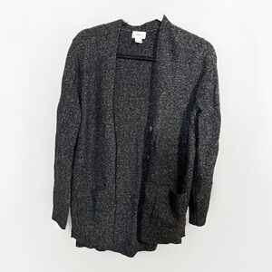 Old Navy Black‎ Gray Size S Button Mid Length Cardigan Sweater Cotton Nylon Wool